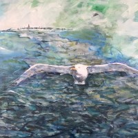 Er vliegt 'n meeuw over de IJssel 
Acryl op doek
2007
120 x 100 cm
verkocht